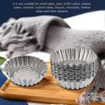 thumbnail image 4 of 20PCS Stainless Steel Egg Tart Mold Round Shape Fluted Design Cupcake Baking Molds Reusable Metal M, 4 of 5