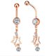 thumbnail image 3 of 8 Uds. Piercing para ombligo con estrellas, pendiente para ombligo con colgante de cristal de diamantes de imitación, joyería para el cuerpo de plátanos de acero inoxidable, 3 of 5