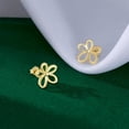 thumbnail image 4 of Solid 925 Sterling Silver Flower Stud Earrings for Women Teens Hollow Flower Stud Earrings Spring, 4 of 14