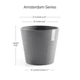 thumbnail image 2 of Ecopots Amsterdam Durable Modern Round Indoor/Outdoor Recycled Based Composite Flower Pot Planter, Grey, 10", 2 of 4