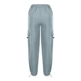 thumbnail image 6 of GiLiling Women Cargo Pants High Waist Baggy Casual Solid Parachute Trousers Loose Fit Y2K Streetwear with Multi Pockets (Blue, 6-7 Years), 6 of 7