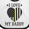 thumbnail image 4 of Inktastic Dispatcher Daddy Gold Line Emergency Boys or Girls Baby Bib, 4 of 4