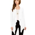 thumbnail image 3 of Made by Johnny Women's Drape Front Open Cardigan Long Sleeve Irregular Hem S-5XL Plus Size M WHITE, 3 of 6