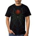 thumbnail image 4 of LAOLIUSN Men’s Graphic T-Shirt Spider Web Print, All Over Spider Pattern Tee, Short Sleeve Crewneck,Sizes S-4XL, 4 of 7