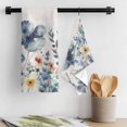 thumbnail image 3 of Blue Spring Floral Kitchen Towel Dish Cloths Set of 3, Microfiber Soft Kitchen Hand Towels, Vintage Watercolor Summer Botanical Absorbent Quick Drying Dishcloths 18 x 28 Inches, 3 of 8