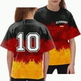 thumbnail image 2 of Xudanell Boys Football Shirt Pullover Flag Digital Printing Summer Tee Girls Boys Shirts Size 10-12, 2 of 9
