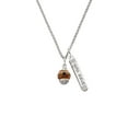 thumbnail image 2 of Delight Jewelry Goldtone Wide Black Dots on Translucent Brown Spinner Silvertone Live the Life You Have Imagined Bar Charm Necklace, 23", 2 of 4