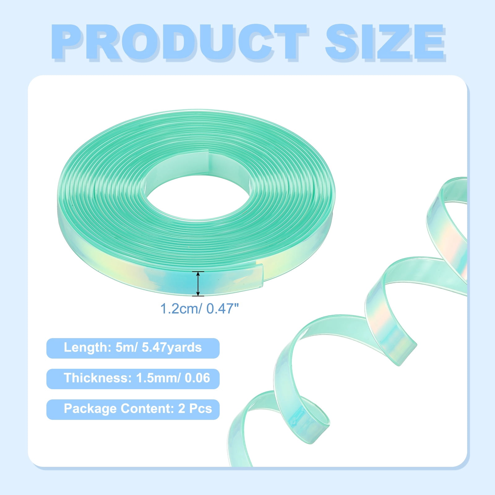 2PCS 5.47  Yards Silicone Lanyard String, 12mm Wide Bright Color Lacing Cord Laser Reflective Lanyard String for Crafts Weaving DIY Handmade Bracelets Clothes Keychain, Fruit Green