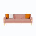 thumbnail image 5 of Miekor Furniture Luxury pink Velvet Sofa with Gold Accents - Modern 3-Seat Couch with Plush Cushions, Perfect for Living Room and Office Decor B5A0002, 5 of 9