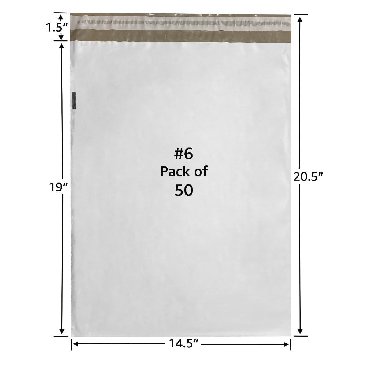 StarBoxes 50 Poly Mailers Bags 14.5x19" - #6 Pouches Envelopes White Self-Sealing