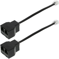 Beaupretty 2Pcs Cable Adapter for Telephones Black Rj11 Rj14 Splitter with Detachable Design