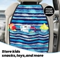 thumbnail image 3 of Kdxio Ice Blue Stripes Print 2 Pack Car Kick Mat Seat Cover Back Protector Mat with Pockets for Organizer Backseat Protector and Storage Anti Kick Pad for Vehicles, 3 of 6