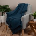 thumbnail image 6 of Sticky Toffee Muslin Throw Blanket for Adults, 100% Cotton, 60x50 in, Soft Lightweight and Breathable Throw for Couch, Blue, 6 of 7