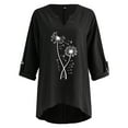 thumbnail image 5 of Plus Size Tops Trendy Western Tops for Ladies V-Neck Pullover Loose Tunic Long Sleeve T Shirts Solid Color Sweatshirts Womens Spring Fashion Black M, 5 of 6