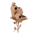 thumbnail image 3 of Casa de pájaros de metal con poste, estacas para casa de pájaros de metal, casa de colibrí, casa de pájaros de metal desgastado, decoración de jardín, 3 of 12