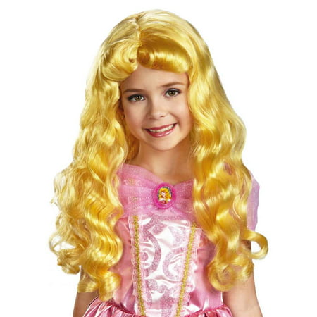 Disney Princess Girls Long Blonde Aurora Wig Sleeping Beauty