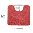 thumbnail image 2 of Alfombra de baño MIULEE de microfibra con contorno en U, diseño peludo, color coral, 2 of 7