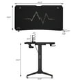 thumbnail image 2 of Homall 44-Inch Gaming Desk Y-Shaped PC Computer Gaming Office Desk with Mouse Pad Home Office Study Carbon Fiber Surface Gamer Workstation with Cup Holder and Headphone Hook, Black, 2 of 7
