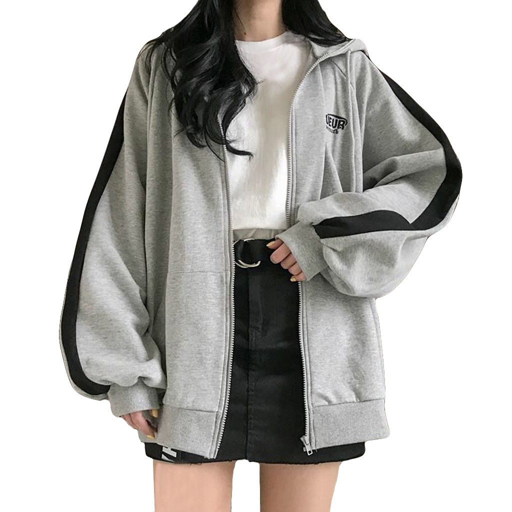 Clothing Women Hooded Coat Zipper Long 