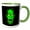 Green/White, variant on 3drose, Frankenstein Trick or Treat 2 on Black, 11oz Two-tone Blue Mug