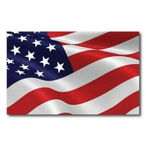 Magnet Me Up Waving American Flag Vinyl Automotive Magnet Decal, 5x8 In, Red, White, Blue
