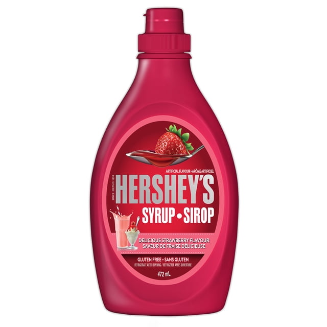 HERSHEY'S Syrup Strawberry, Gluten Free and Kosher, 462ml