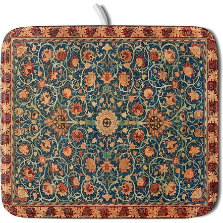 

Vintage Floral Dish Drying Mat For Kitchen Counter Burnt Orange Flowers Botanical Microfiber Absorbent Drying Mats Reversible Kitchen Countertop Protector Dishes Drainer Rack Pad 16x18 Inch