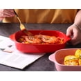 thumbnail image 4 of Dingrich 2 Pcs Ceramic Baking Dish for Oven Individual Roasting Lasagna Pan Small Casserole Bakeware with Handle, Red, 4 of 10