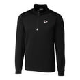 thumbnail image 2 of Men's Cutter & Buck Black Kansas City Chiefs Big & Tall Traverse Eco Tri-Blend DryTec Quarter-Zip Jacket, 2 of 3