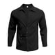 thumbnail image 4 of Ceisia Men's Relaxed Fit Stretch Long Sleeve Turndown Collar Shirt with Asymmetric Placket Black XL Gifts, 4 of 8