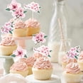 thumbnail image 2 of 24Pcs Cherry Blossom Cupcake Toppers, Pink Sakura Cupcake Picks Birthday Baby Bridal Shower Decoration Flower Theme Party Supplies for Girls Women, 2 of 6