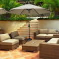 thumbnail image 3 of Patiojoy 9' Outdoor Patio Umbrella Offset w/LED Light Tan No Base, 3 of 8