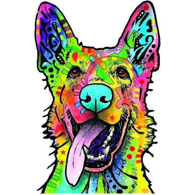 5-Pack German Shepherd Car Stickers Outdoor Rated Vinyl Sticker Decals for Windows, Bumpers, Laptops or Crafts