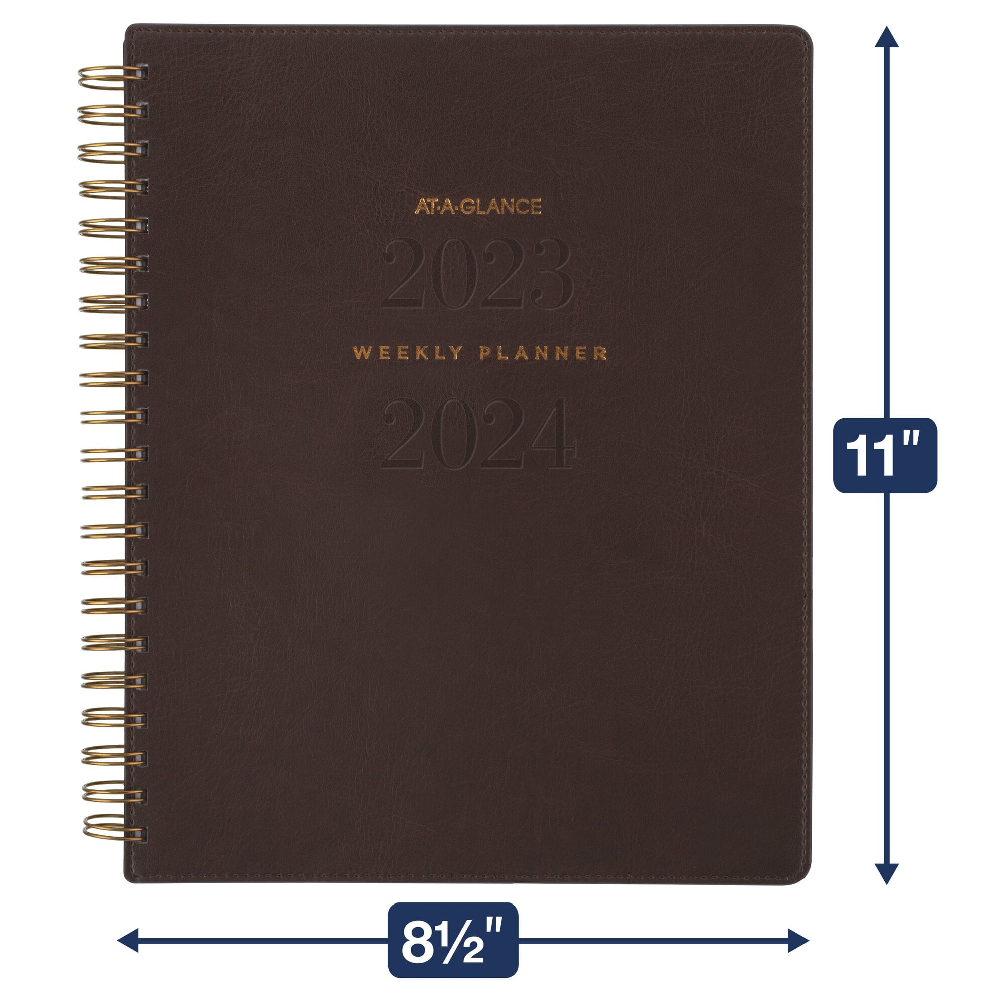AT-A-GLANCE Signature Collection Academic 2023-2024 Weekly Monthly Planner Brown