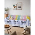 thumbnail image 6 of Easter Purple Striped Couch Cover, Spring Colorful Bunny Polka Dot Sofa Cover Blanket for Loveseat Couches, Sectional Sofa Slipcover Furniture Protector for Living Room Bedroom 71''x118'', 6 of 9