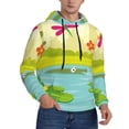 thumbnail image 2 of Xecao Two Frogs Are Sitting On Water Lilies Pattern Men's Adult Pullover Hoodie,Hooded Sweatshirt-Large, 2 of 7