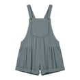 thumbnail image 7 of Women's Solid Color Spaghetti Strap Romper Lace Insert Pockets Casual Summer Jumpsuit Shorts Gray, 7 of 7