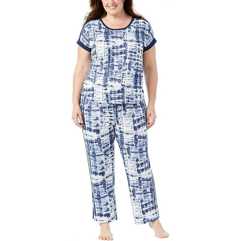 Lucky Brand Women's 4 Piece Pajama Set, Tee, Tank, Short, & Pant (XX-Large,  Winter Tie Dye) 