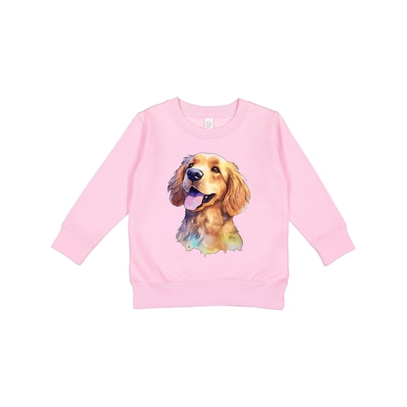 Inktastic Golden Retriever Watercolor Toddler Sweatshirt