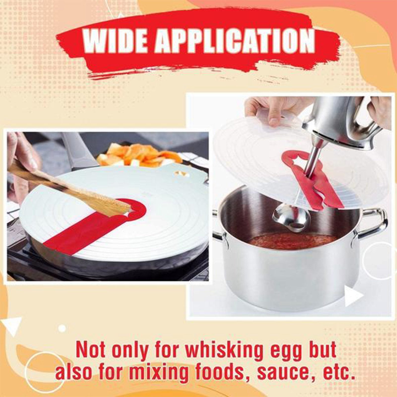 Mixing Bowl Splatter Guard 12.2Inch Silicone Anti Splash Cover Egg Whisk  Mixing Bowl Lid Reusable Kitchen Tools Accessories for Home Cooking Baking