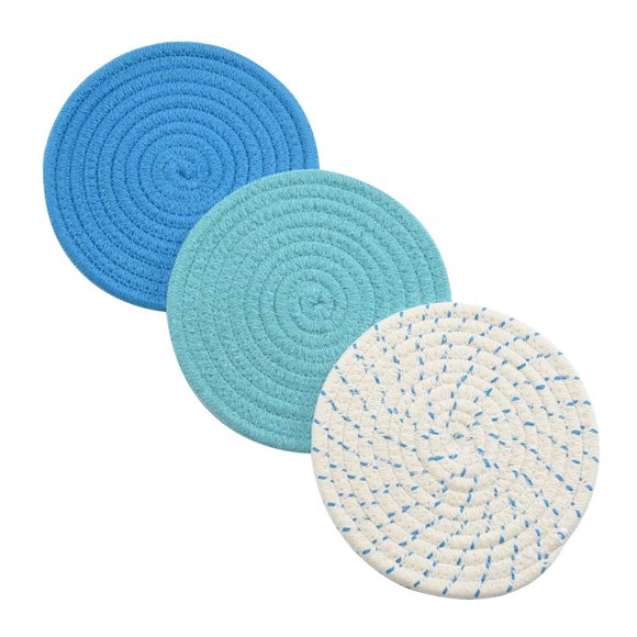 Juego De Soportes Para Ollas De Cocina, Juego De Salvamanteles, Tejido De Hilo De Algodón 100% Puro, Juego De Soportes Para Ollas Calientes (Juego De 3), Elegantes Posavasos, Almohadillas Calientes, T