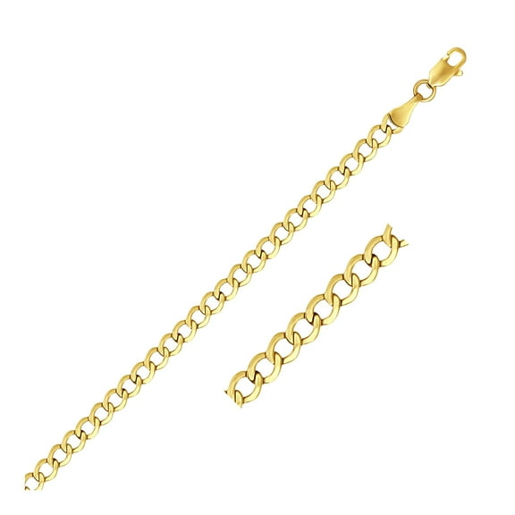 4.4mm 14k Yellow Gold Curb Chain 22 in