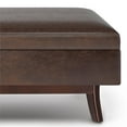 thumbnail image 4 of Bowery Hill 48" Faux Air Leather Storage Ottoman in Chestnut Brown, 4 of 7