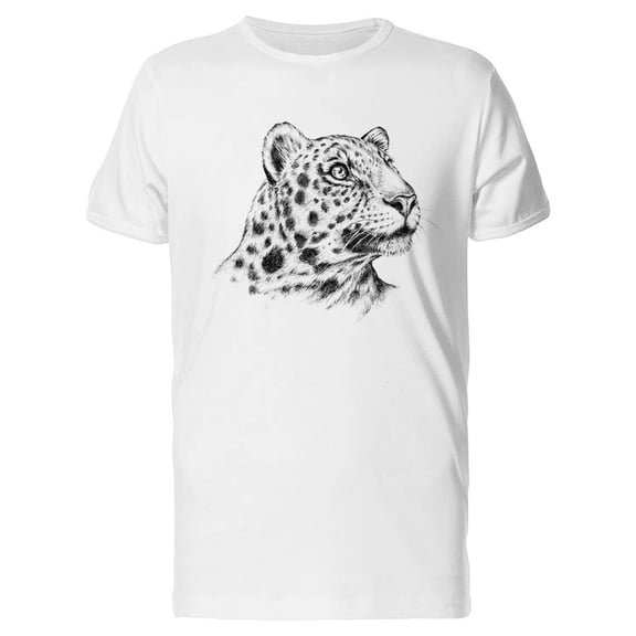 Beautiful Leopard, Feline Sketch Tee Men's -Image by Shutterstock