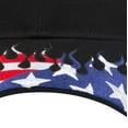 thumbnail image 4 of OTTO CAP 6 Panel Low Profile American Flag Patriot USA Baseball Cap, Black with American Flag Theme Flames on the Visor, 4 of 4