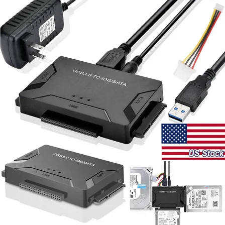 USB 3.0 to IDE & SATA Converter External Hard Drive Adapter Kit 2.5"/3.5" Cable