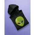 thumbnail image 3 of Cool Green Alien Head Design Hoodie Men -Image by Shutterstock, Male Medium, 3 of 4