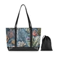 thumbnail image 7 of FORMRS Canvas Laptop Tote Bag for Women with 15.6" Computer Compartments Shoulder Handbag, Sea Plants Pattern, 7 of 7