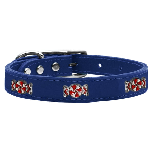 Peppermint Widget Genuine Leather Dog Collar Size 22 Blue