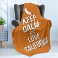 thumbnail image 4 of Keep Calm Soft Flannel Fleece Blanket, Love California Words with Map on Orange Backdrop Tourism Theme American State, Cozy Plush for Indoor and Outdoor Use, 50" x 70", Orange White, by Ambesonne, 4 of 5